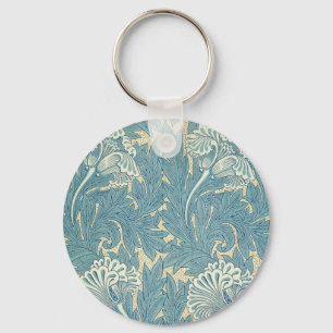 Llavero Clásico Tulipán Azul Floral de William Morris