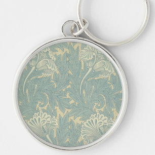 Llavero Clásico Tulipán Azul Floral de William Morris