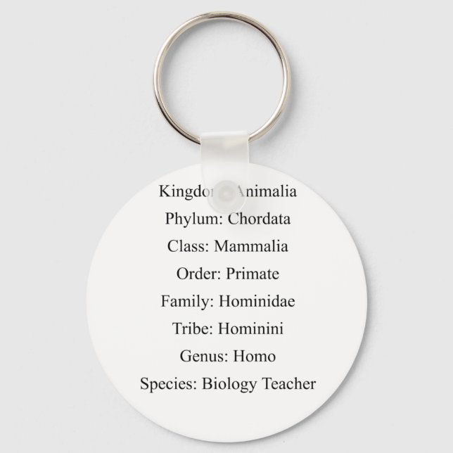 Llavero Clasificación Biológica - Docente en Biología (Anverso)