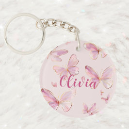 Llavero Clasificador de mariposa rosa personalizado