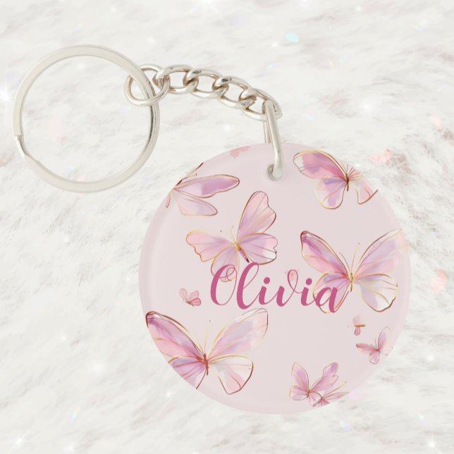 Llavero Clasificador de mariposa rosa personalizado (Subido por el creador)