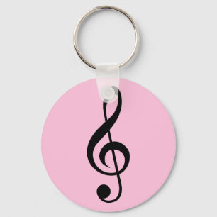 Llavero Clasificador de música de anillo Clef Pink
