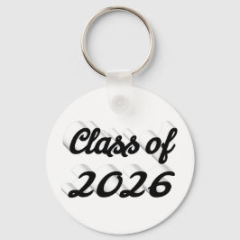 Llavero Class of 2026 black script graduation 