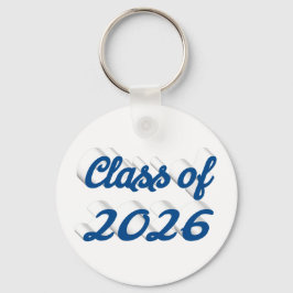 Llavero Class of 2026 blue script  graduation 
