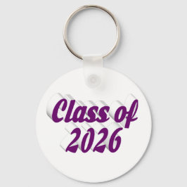 Llavero Class of 2026 purple text  graduation 
