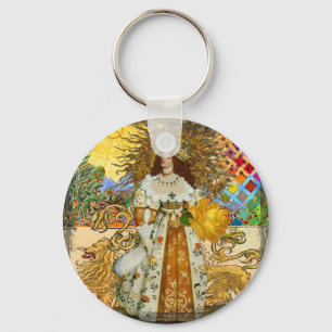 Llavero Classic Lion Woman Surreal Art Print