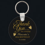 Llavero Classy Black And Gold 50th Birthday Name<br><div class="desc">50 cumpleaños gracias a favor de los keychain con tipografía de oro elegante .</div>