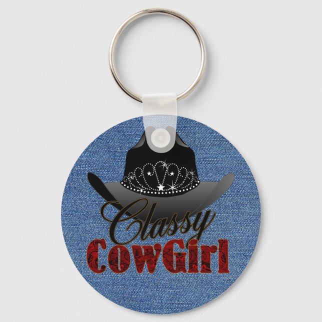 Llavero Classy Cowgirl Rodeo Queen Keychain (Revisado por  (Anverso)