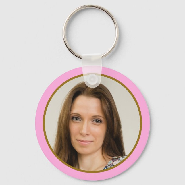 Llavero Classy Gold Pink 50th Birthday Party Favors Foto (Reverso )