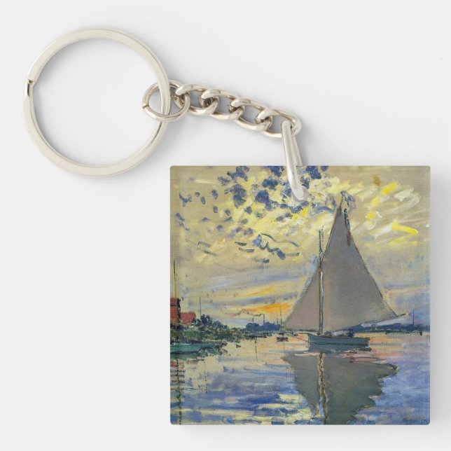 Llavero Claude Monet - Barco de vela en Le Petit-Gennevill (Frente)
