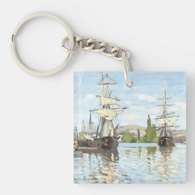 Llavero Claude Monet. Buques montando en el Sena en Ruán (Frente)
