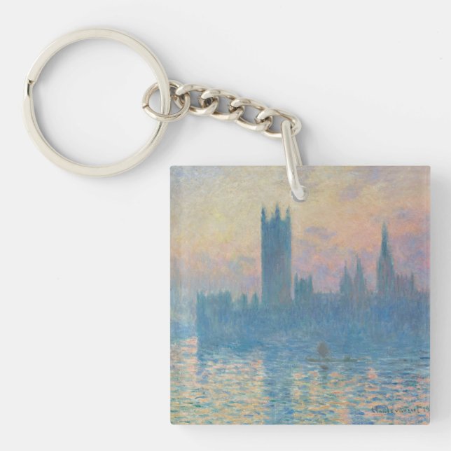 Llavero Claude Monet Casas del Parlamento Puesta de sol (Frente)