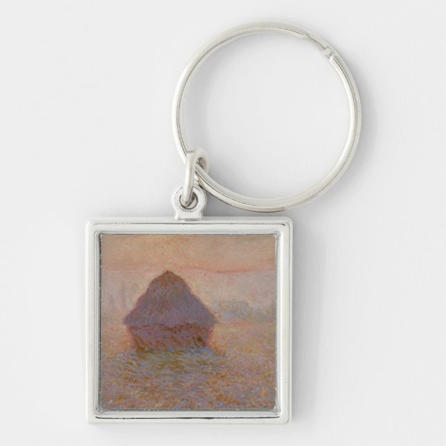 Llavero Claude Monet el | Grainstack, Sun en la niebla (Frente)