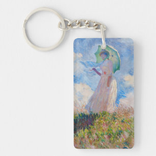 Llavero Claude Monet - Mujer con un parasol mirando a la i