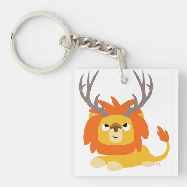 Llavero Cláusula acrílica de león anilada de Personalizado (Frente)