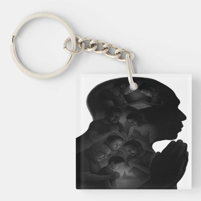 Llavero Cláusula acrílica del viaje de fe del abuelo (Frente)