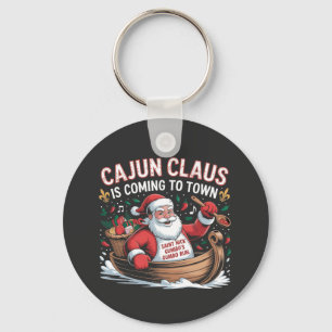 Llavero Cláusula Cajún viene a la ciudad Navidad Krampus