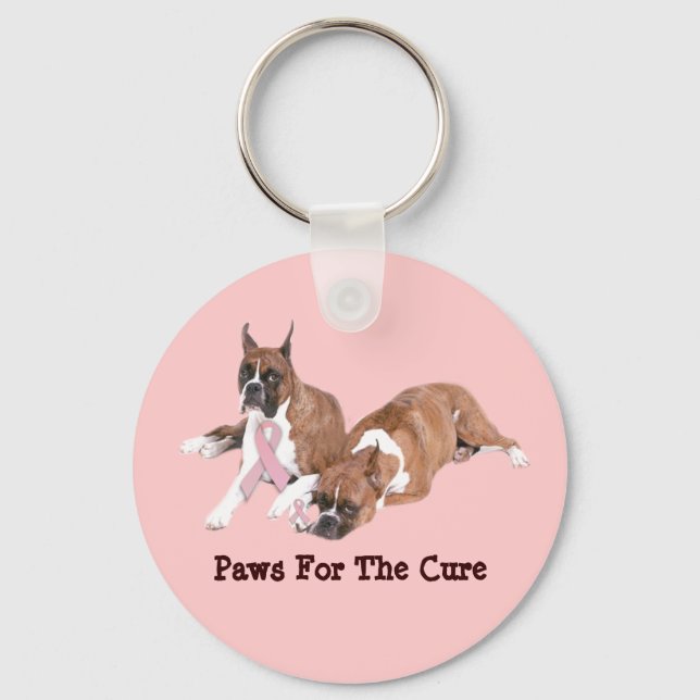 Llavero Cláusula contra el cáncer de mama en boxer (Anverso)