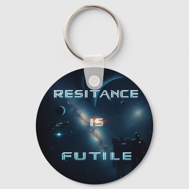 Llavero Cláusula cósmica "La resistencia es inútil" (Anverso)