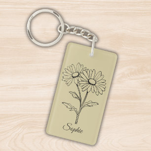 Llavero Cláusula Daisy de Flor de Nacimiento personalizada