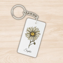 Llavero Cláusula Daisy de Flor de Nacimiento personalizada