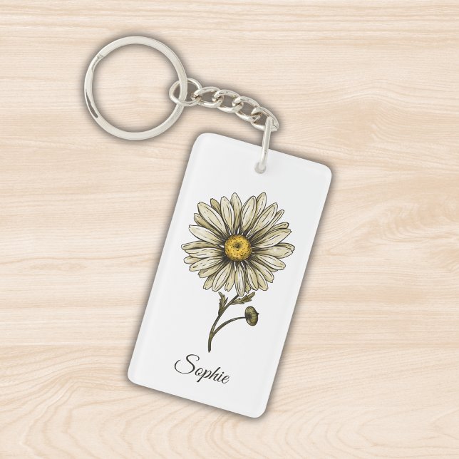 Llavero Cláusula Daisy de Flor de Nacimiento personalizada (Subido por el creador)