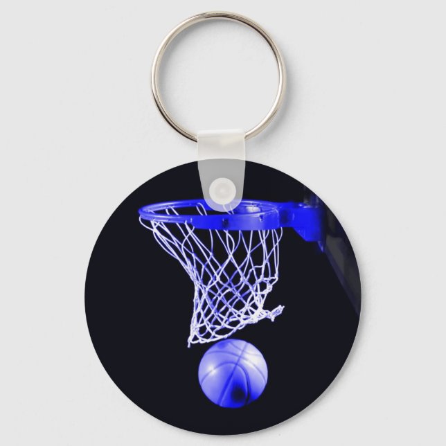 Llavero Cláusula de arte de baloncesto azul (Anverso)