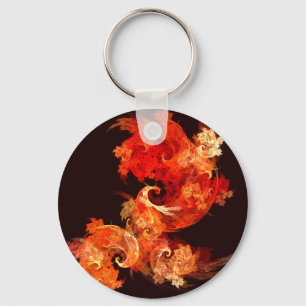 Llavero Cláusula de arte de canto de aves de fuego abstrac
