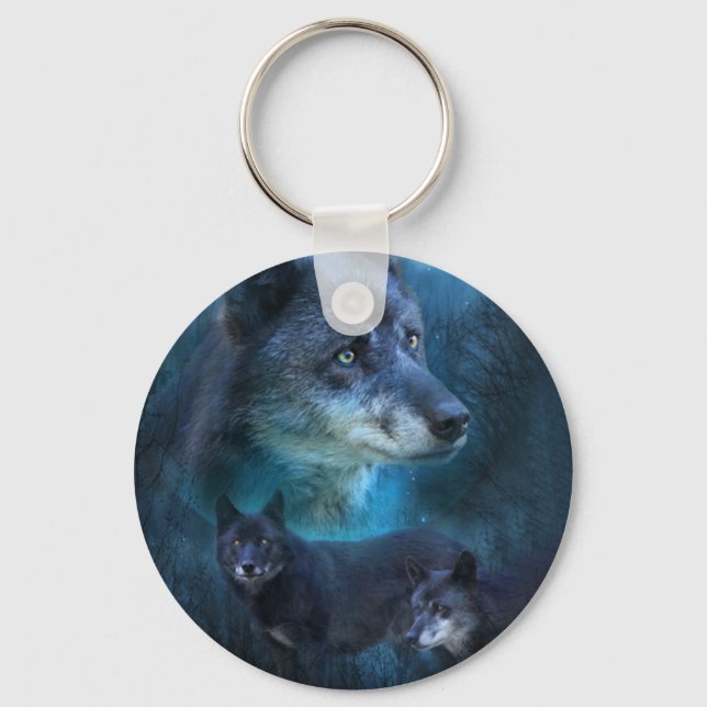 Llavero Cláusula de arte del lobo azul (Anverso)