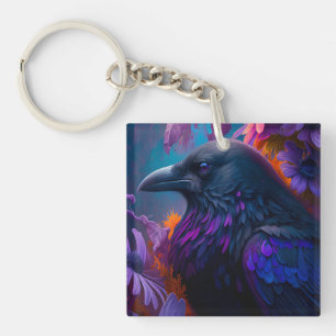Llavero Cláusula de arte Vivid Rainbow Raven