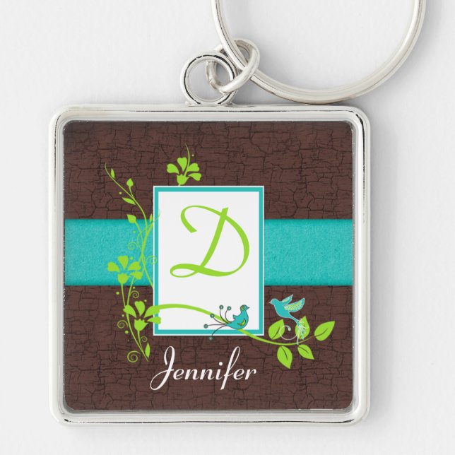 Llavero Cláusula de Aves Blancas, Marinas, Verdes y Monogr (Frente)