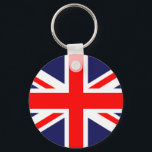 Llavero Cláusula de bandera británica<br><div class="desc">Cadena de claves mostrada con una foto impresa de la bandera británica. Personalizar este artículo o compra tal cual.</div>
