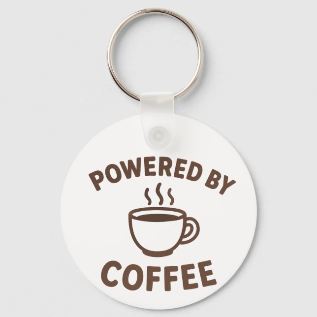 Llavero Cláusula de café divertida - "Alimentada por el ca (Anverso)