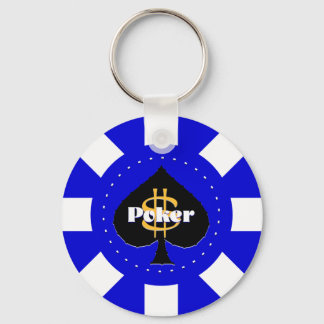 Llavero Cláusula de Chip de Póquer Azul