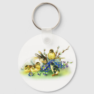 Llavero Cláusula de conejito de Pascua con estilo vintage