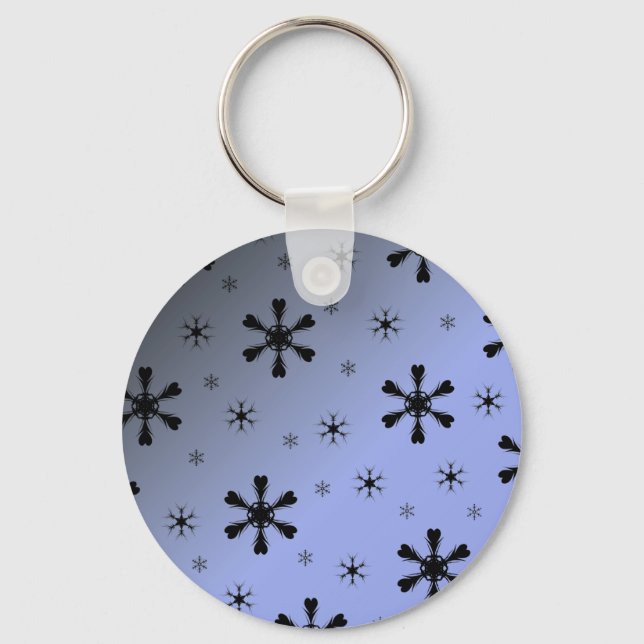 Llavero Cláusula de copos de nieve azul gris (Anverso)