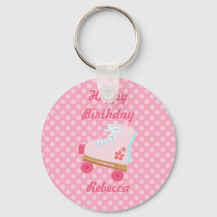 Llavero Cláusula de cumpleaños de puntos rosados Rollers