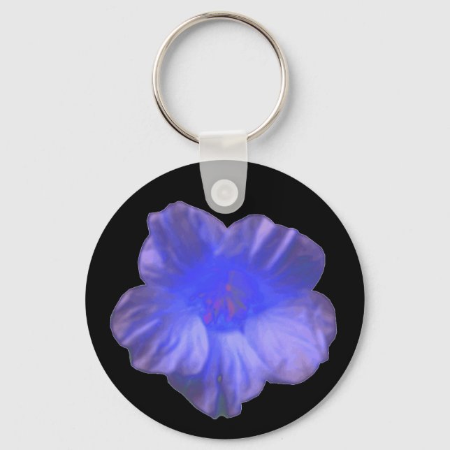 Llavero Cláusula de flor azul Nasturtium (Anverso)