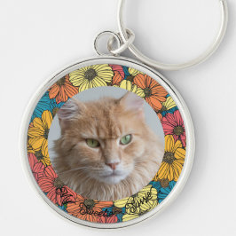 Llavero Cláusula de fotografía de un Mascota floral simple