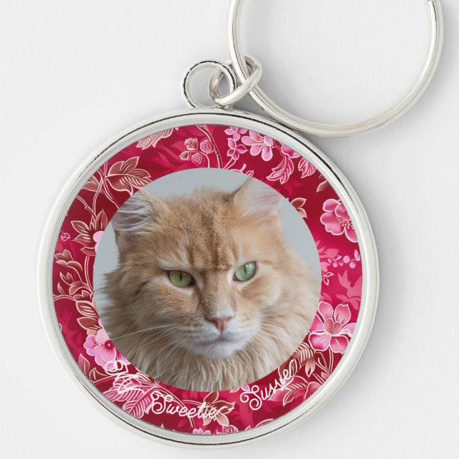 Llavero Cláusula de fotos de gatos de perros de raza anima (Frente)