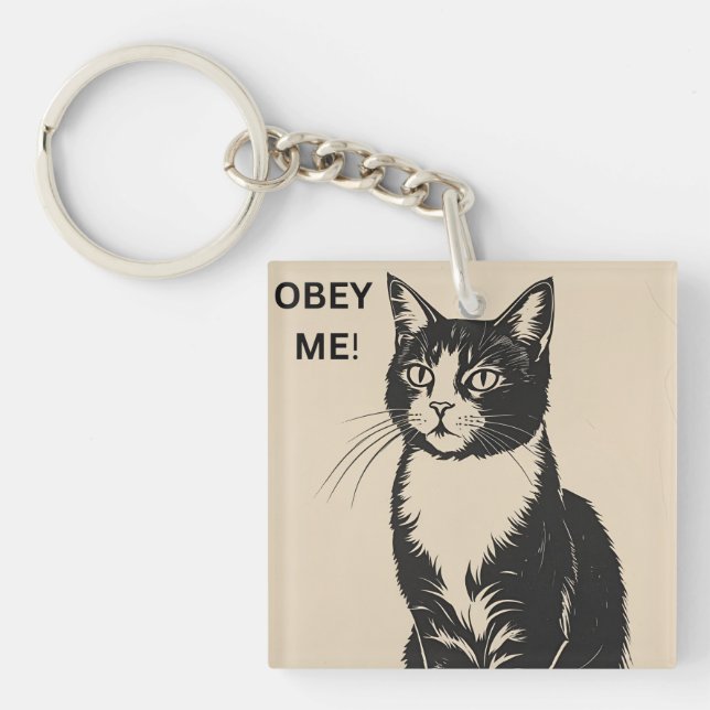 Llavero Cláusula de gatos "Obey me" - Para los caciques fe (Frente)