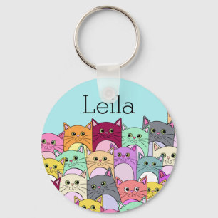 Llavero Cláusula de gatos personalizados coloridos