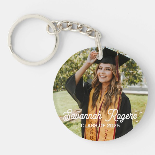 Llavero Cláusula de graduación fotográfica personalizado p (Frente)