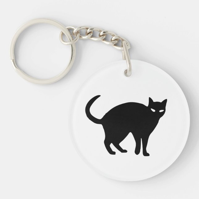 Llavero Cláusula de Halloween para gato negro lindo (Frente)