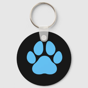 Llavero Cláusula de impresión Aqua Blue Dog Paw