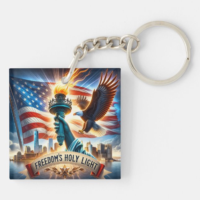 Llavero Cláusula de luz sagrada de la libertad - Honor y o (Atrás)