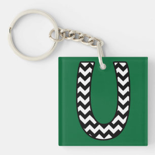 Llavero Cláusula de Monograma personalizado: U: Chevrras b