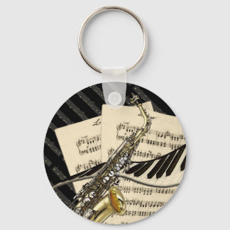 Llavero Cláusula de música saxofónica y piano