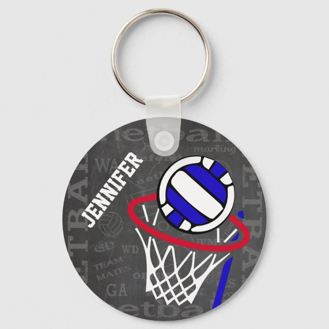 Llavero Cláusula de Netball Personalizada (Anverso)