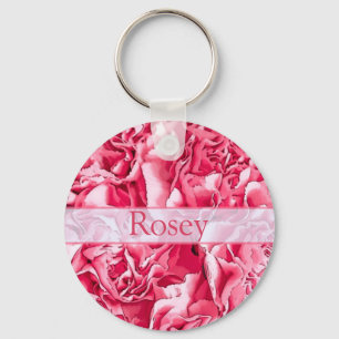 Llavero Cláusula de nombres de rosa rosa rosado personaliz